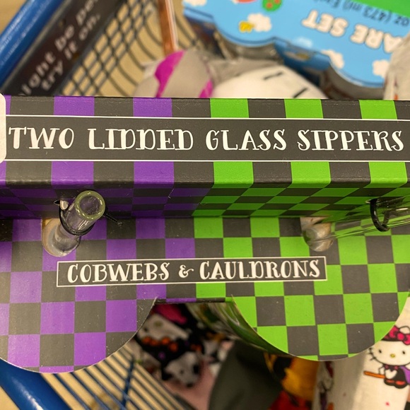 Cobwebs and Cauldrons Frank and Bride Glass Sippers Tumblers💋 NWT - Picture 2 of 2